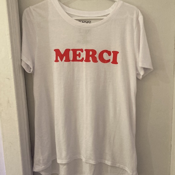 White Merci T Shirt NWOT - Picture 2 of 5